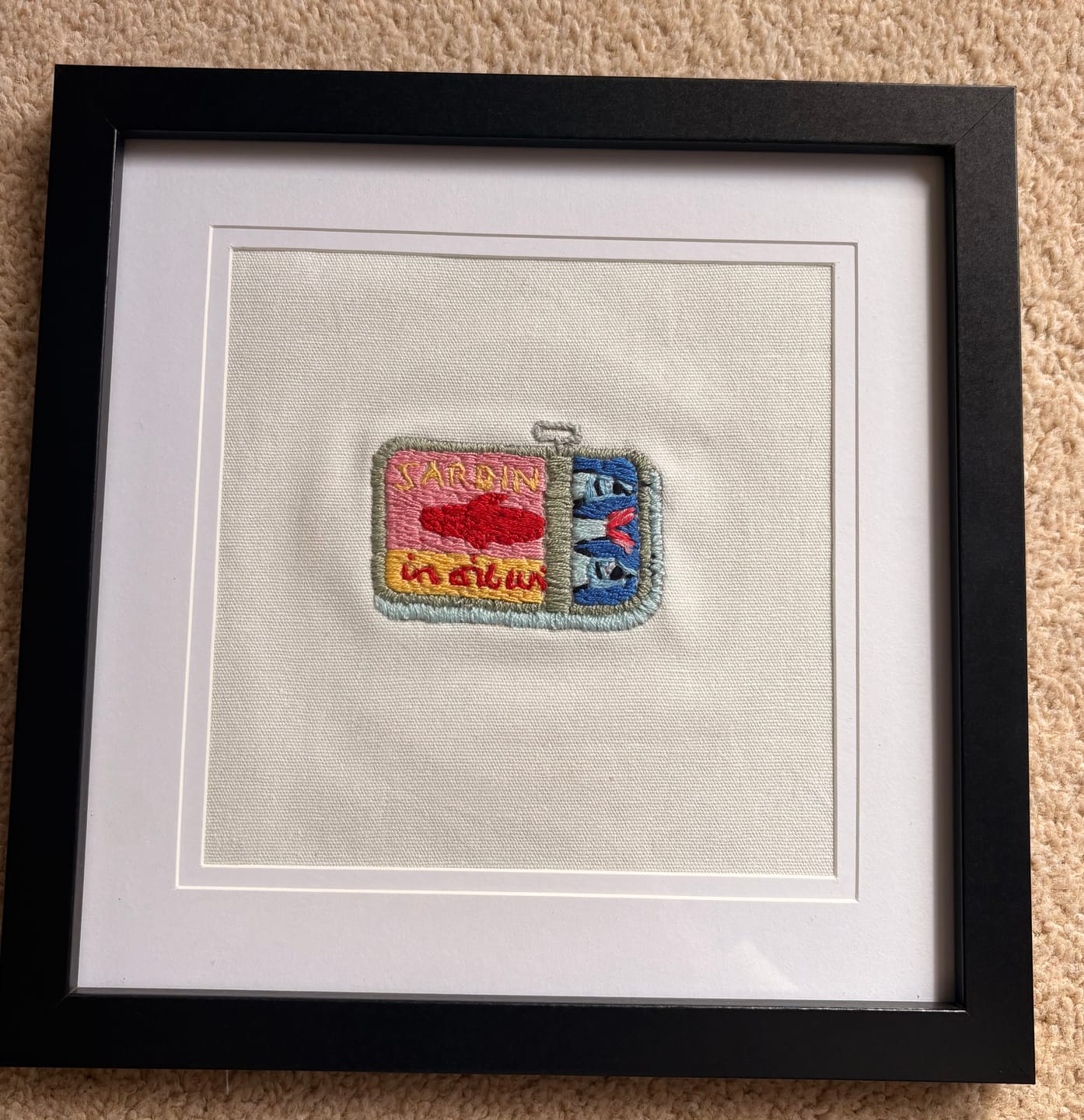 Customer photo review of Sardines Tin Embroidery Kit