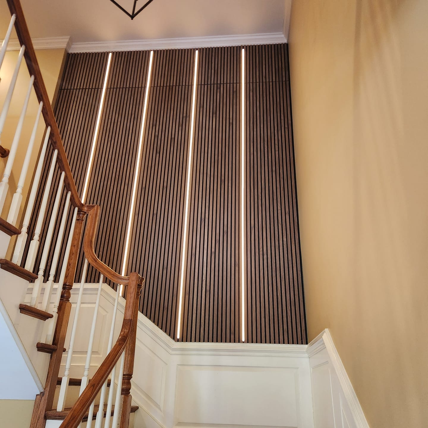 Customer photo review of Natural Walnut Acoustic Slat Panels 94.5" or 120"