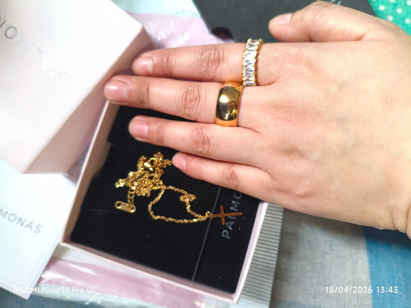 Customer photo review of Radiant White Stone Band Ring
