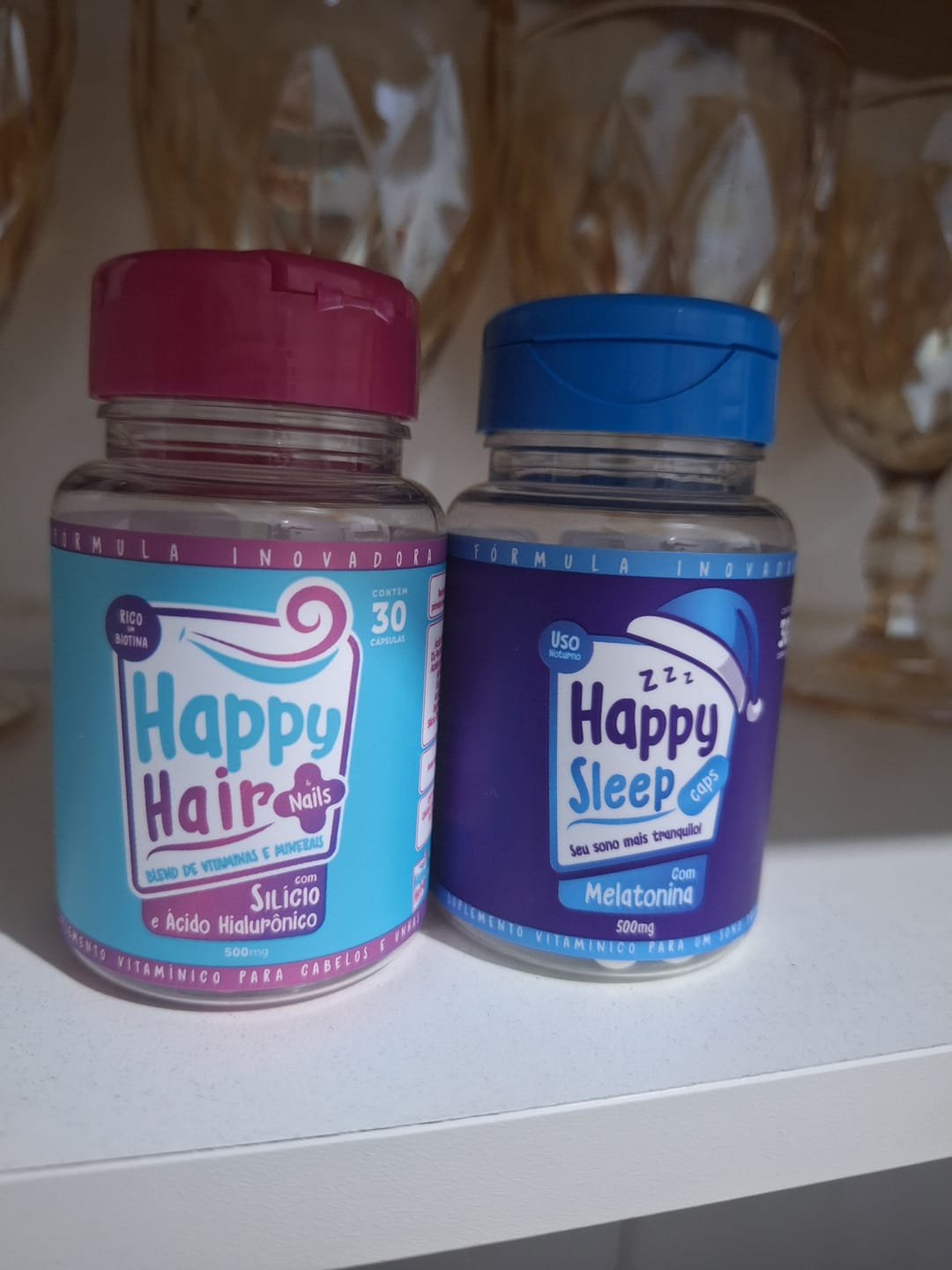 Customer photo review of Happy Hair 3 Potes + 1 Melatonina Grátis