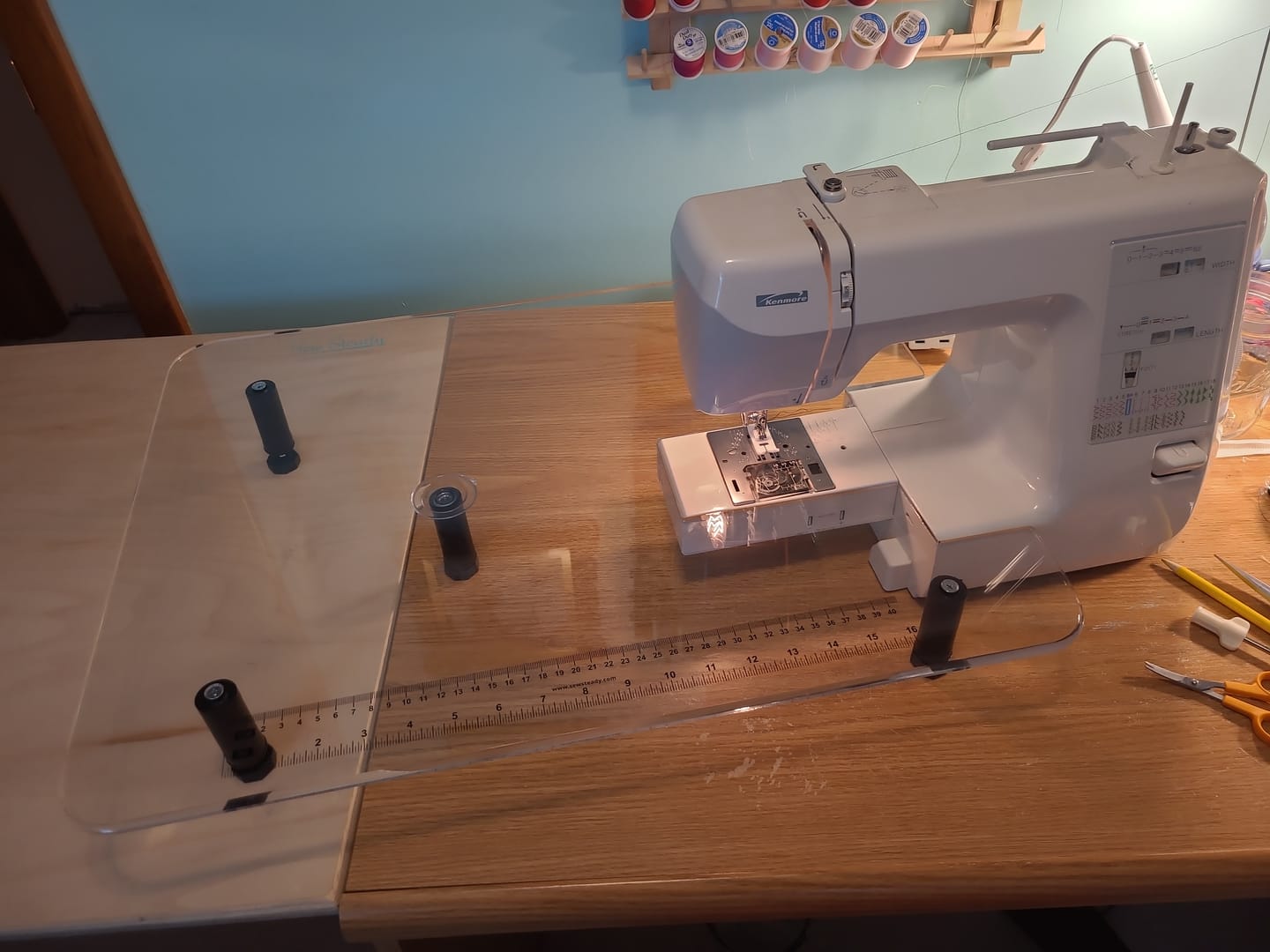 Customer photo review of Sew Steady Serger Extension Table