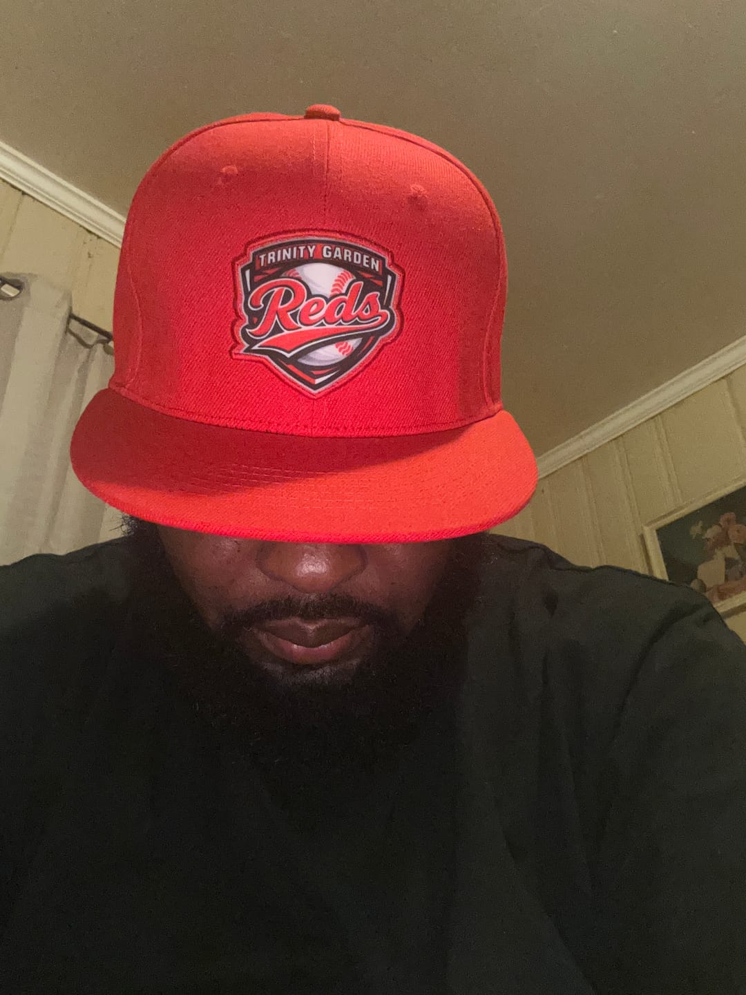 Customer photo review of Custom White 3D Puff Embroidery Flat Embroidery Flat Eaves Sport Baseball Cap Design for Men/Women/Youth