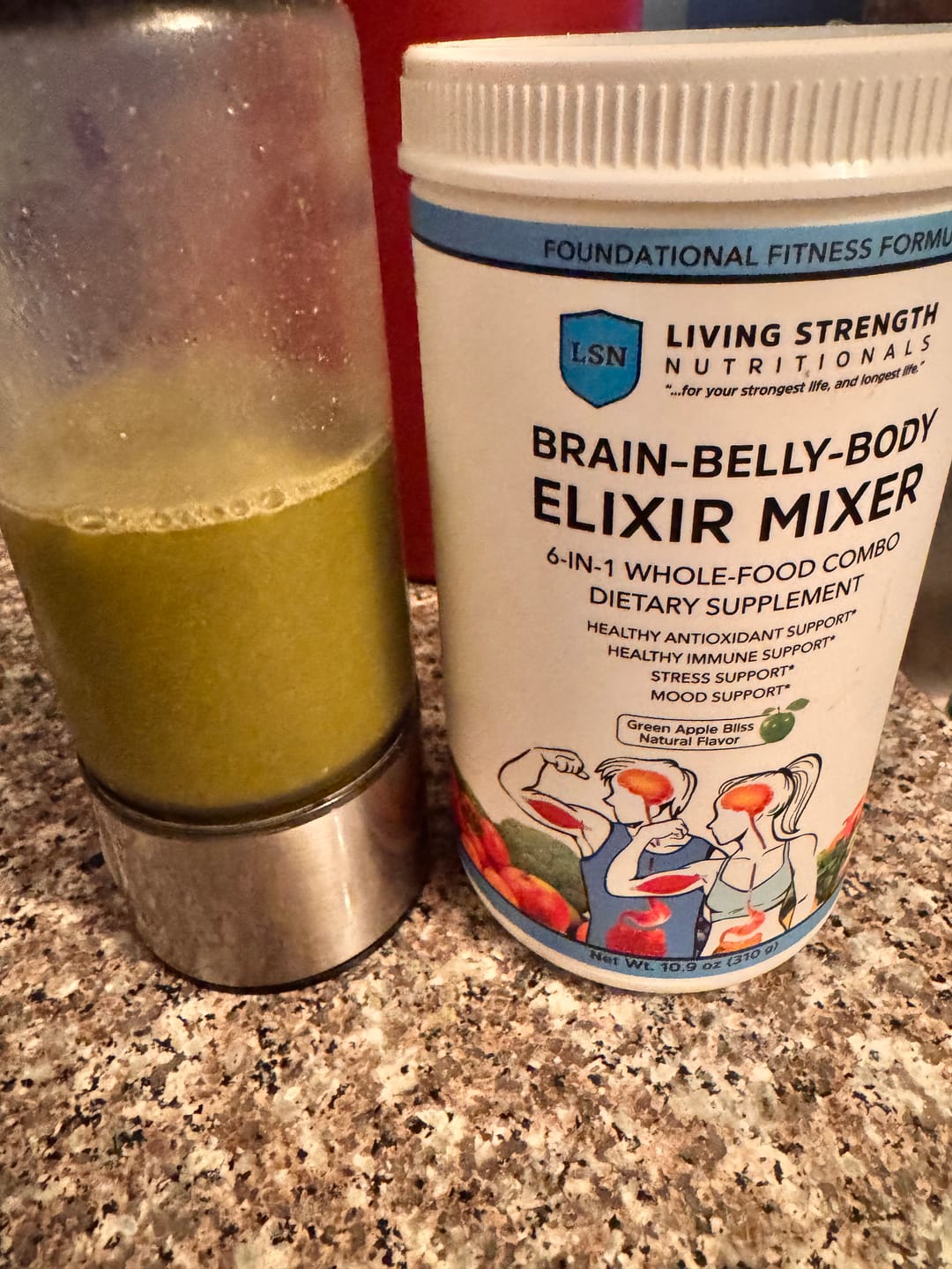 Customer photo review of Brain-Belly-Body Elixir Mixer Powder