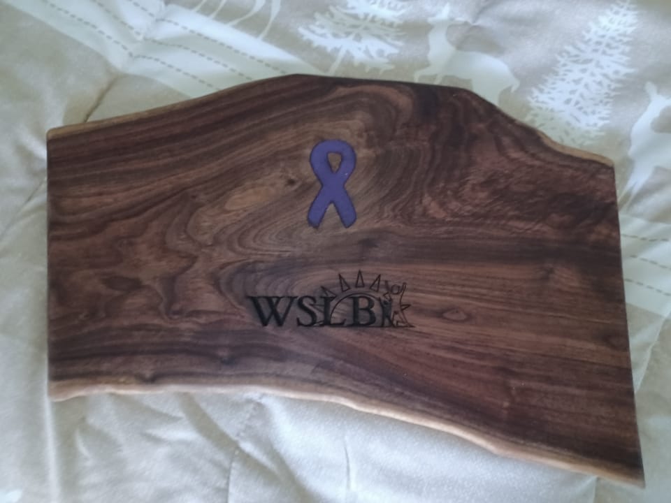 Customer photo review of Awareness Ribbon Inlay Acrylic Router Template - Ribbon Template