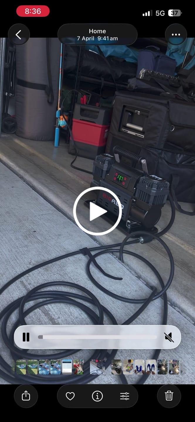 Customer video review of Big Red Gear 12v Twin Head Portable Air Compressor