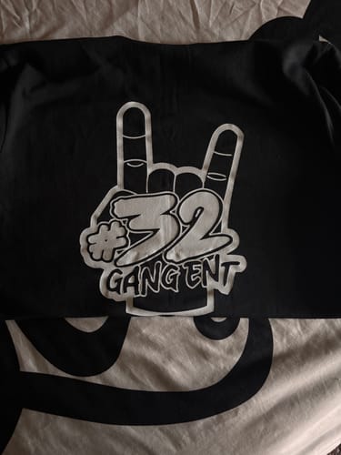 Customer photo review of 32 GANG BUDGET TEE