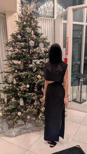 Customer photo review of Banks Removable Cape Gown by Et Ochs - RENTAL