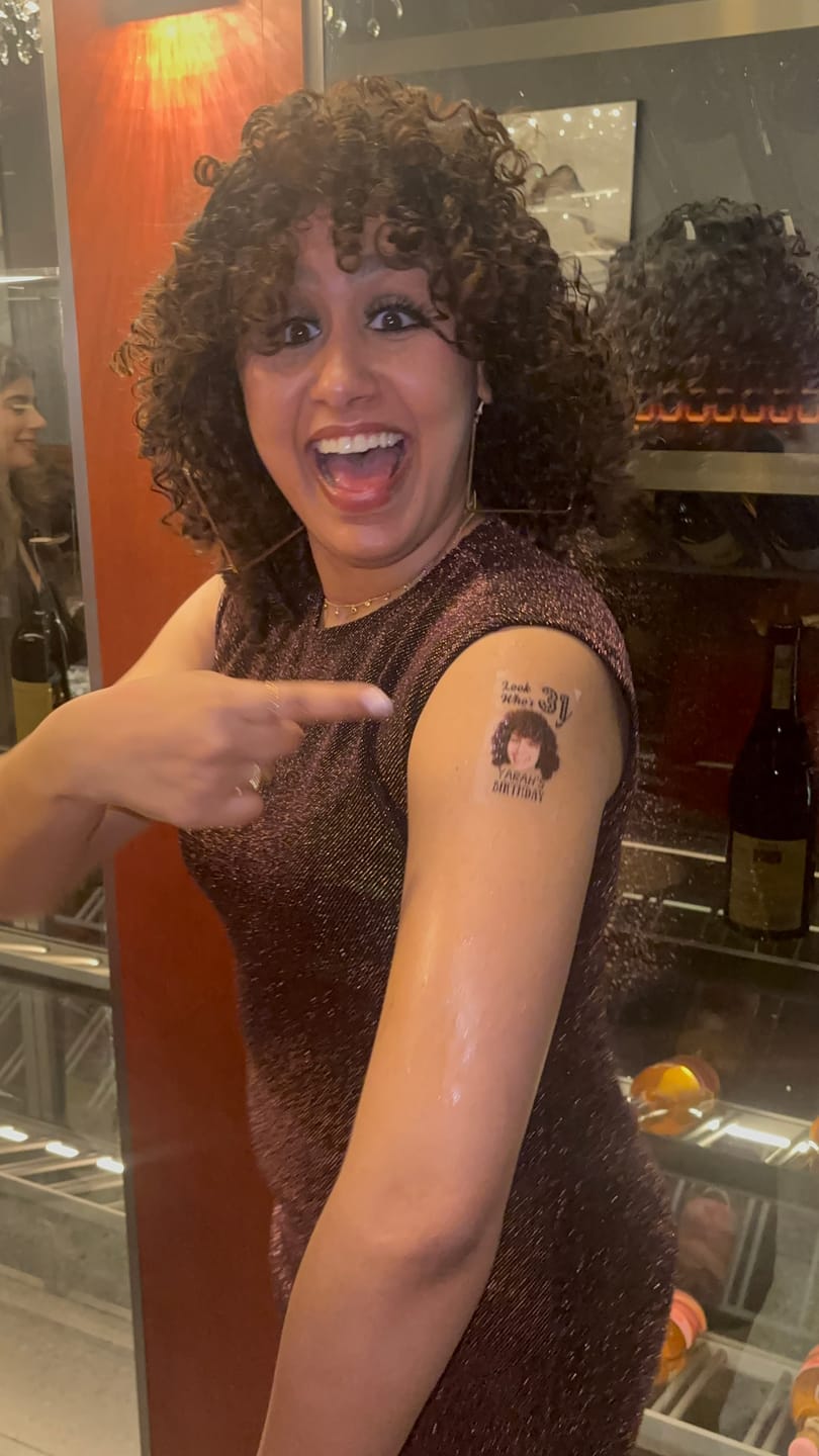 Customer photo review of Look Who's Birthday! Custom Tattoo