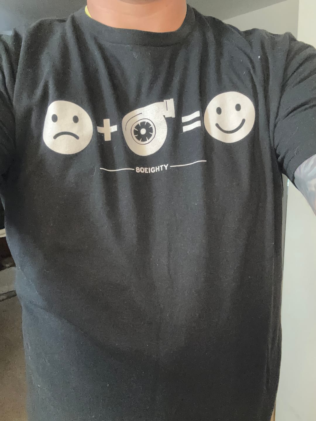 Customer photo review of 80Eighty® HappyTurbo Shirt