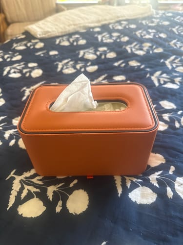 Customer photo review of CUSTOM HERMES TISSUE BOX COVER