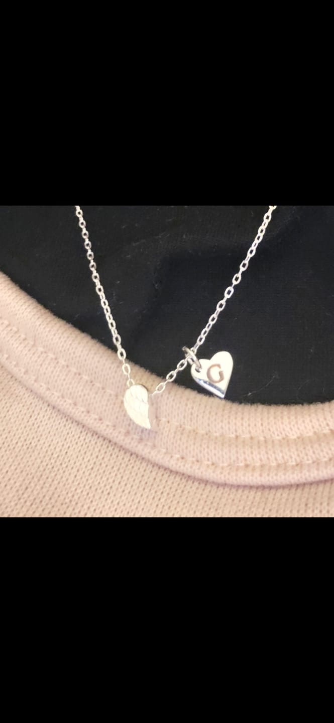 Customer photo review of Always Near Angel Wing Necklace