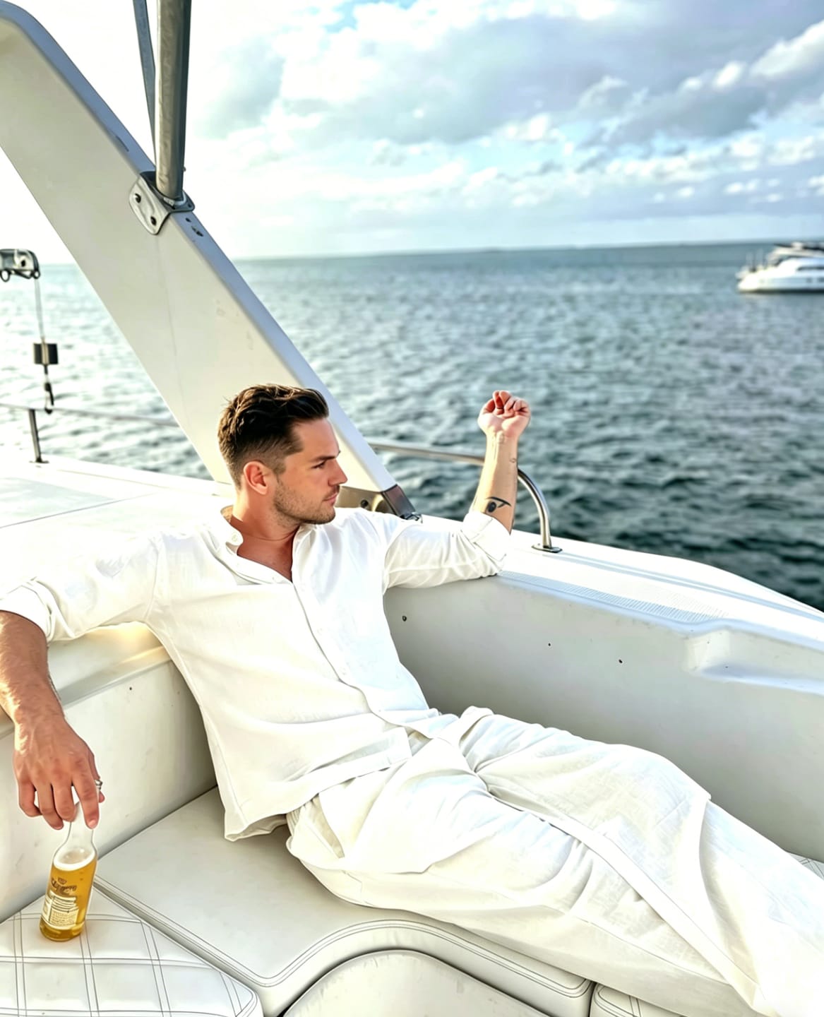 Customer photo review of Men’s Linen Cotton Blend 2 Piece Set Lightweight Breathable Casual Summer Outfit