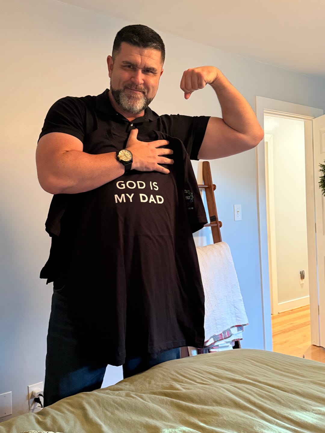 Customer photo review of God Is My Dad Unisex T-shirt