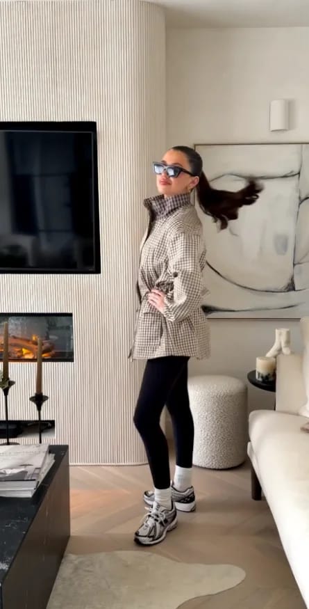 Customer photo review of Marnie Plaid Zip Jacket