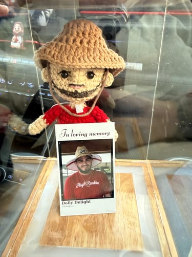 Customer photo review of Personalized Memorial Crochet Doll Keepsake with LED Display Box & Photo Card