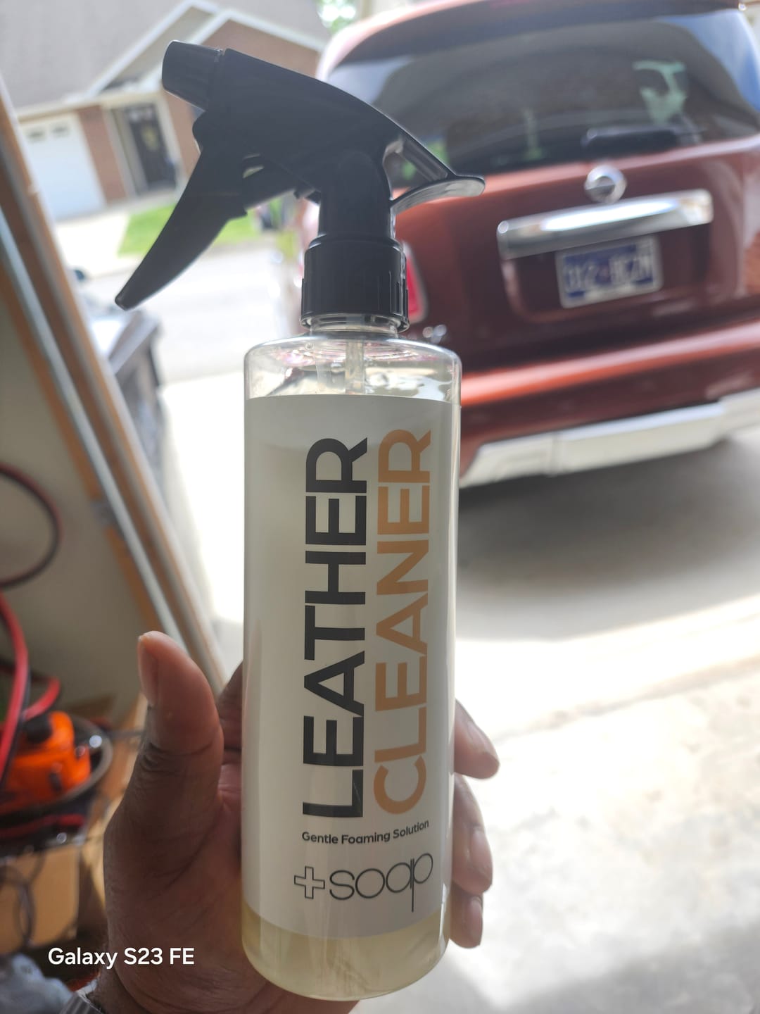 Customer photo review of +Soap Leather Cleaner