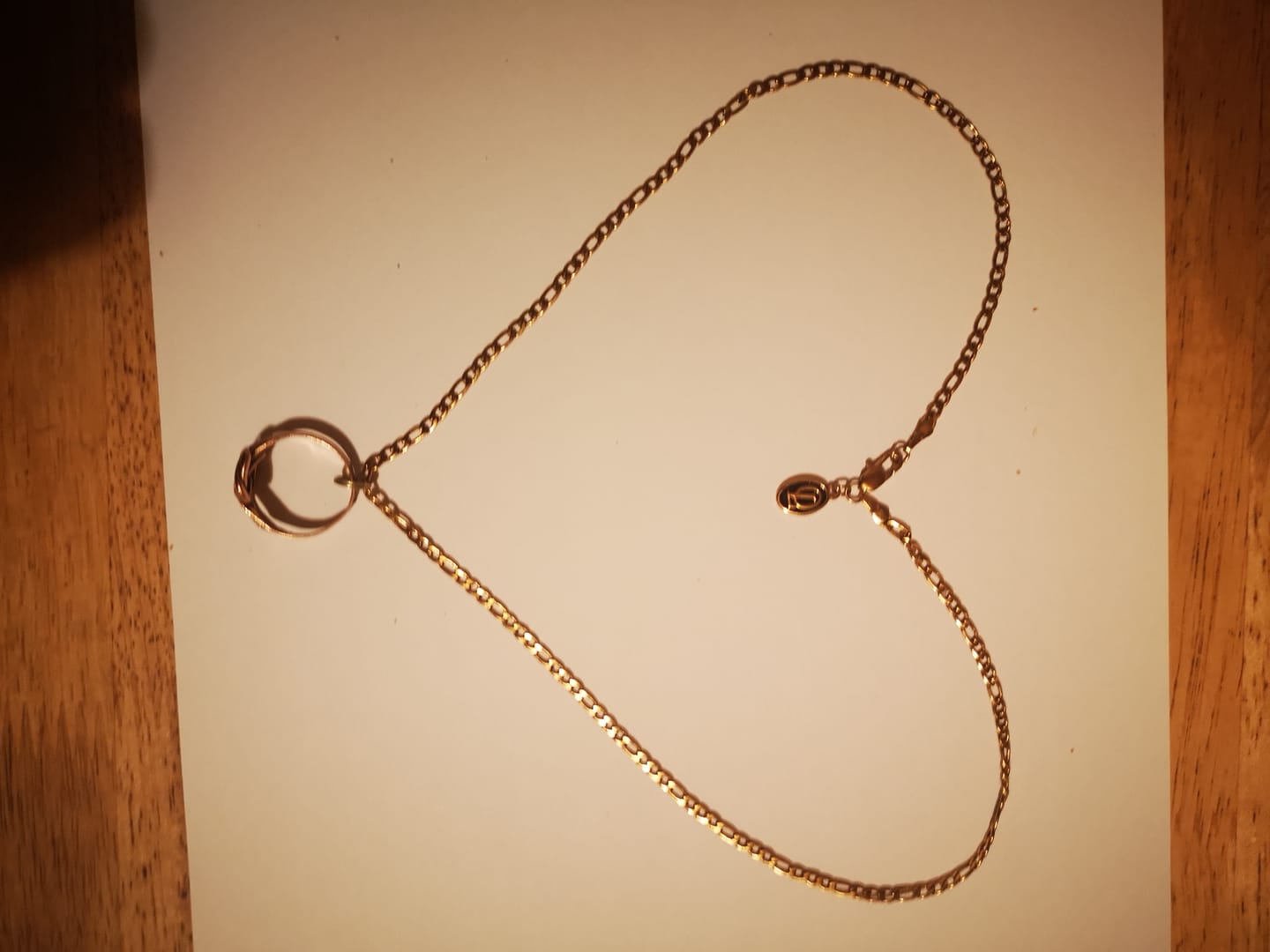 Customer photo review of Gold Figaro Chain Necklace 3MM