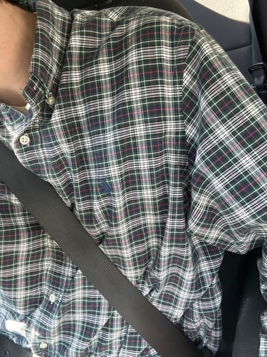 Customer photo review of Vintage Green Ralph Lauren Plaid Shirt (XL)