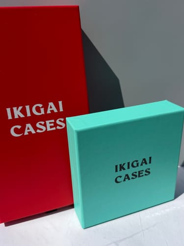 Reviewer's red and turquoise boxes for the Weekly AM-PM Vitamin XL Case 2.0.