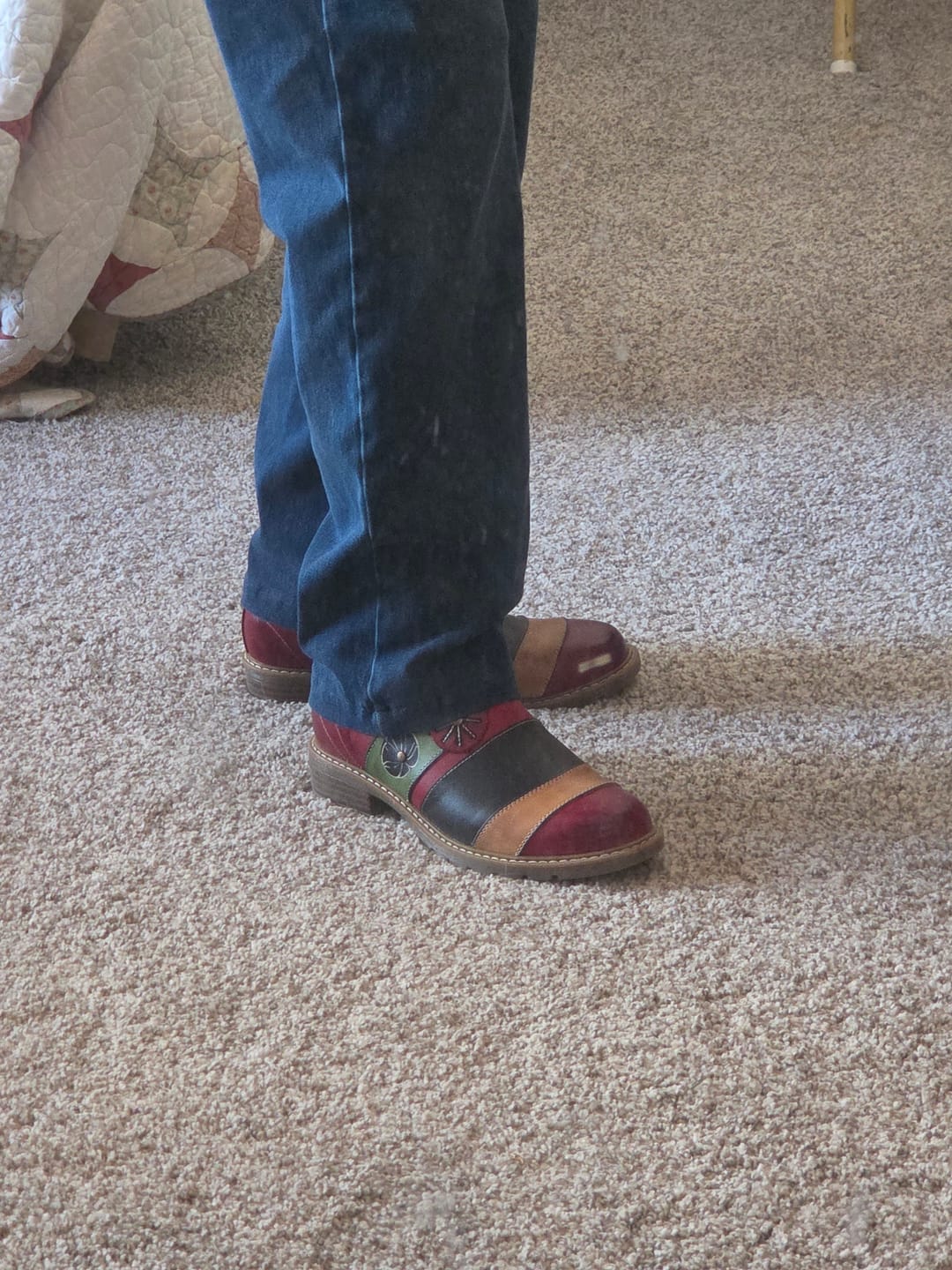 Customer photo review of Floral Color-Block Loafers Flats