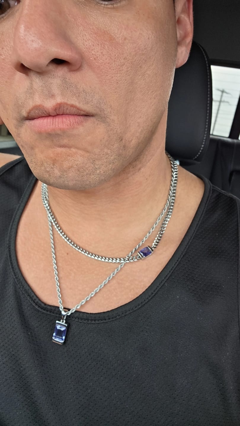 Customer photo review of Chip Necklace Set - Tanzanite