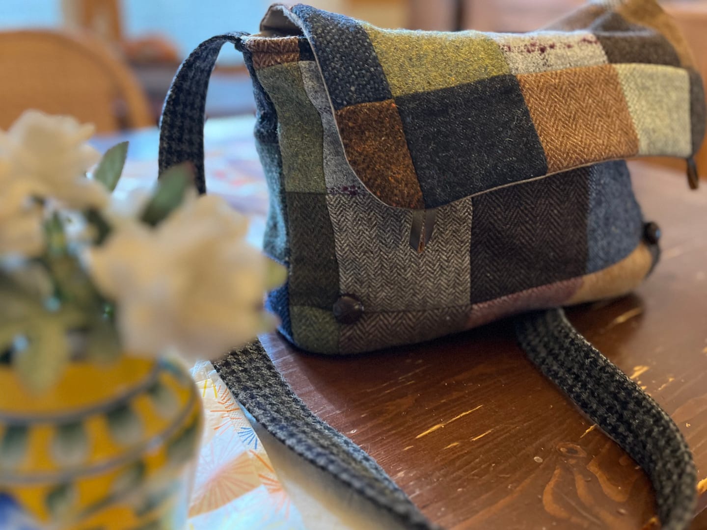 Customer photo review of Satchel Bag Patchwork Tweed