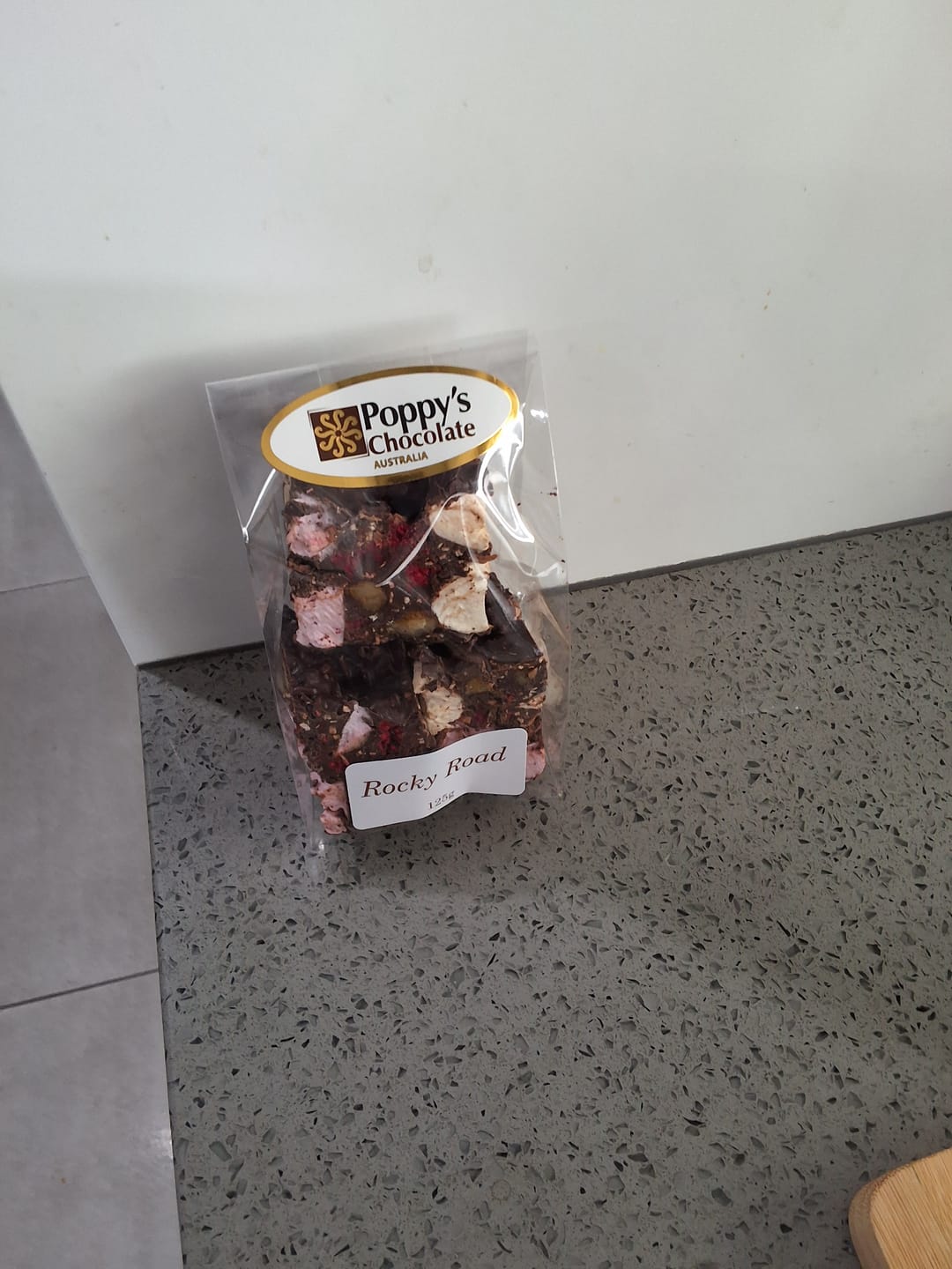Customer photo review of Rocky Road Raspberry and Macadamia Dark Chocolate 125g