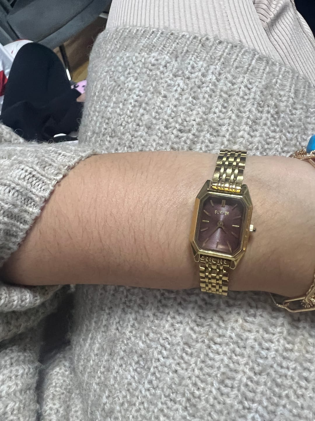 Customer photo review of Isabell Petite Gold Burgundy