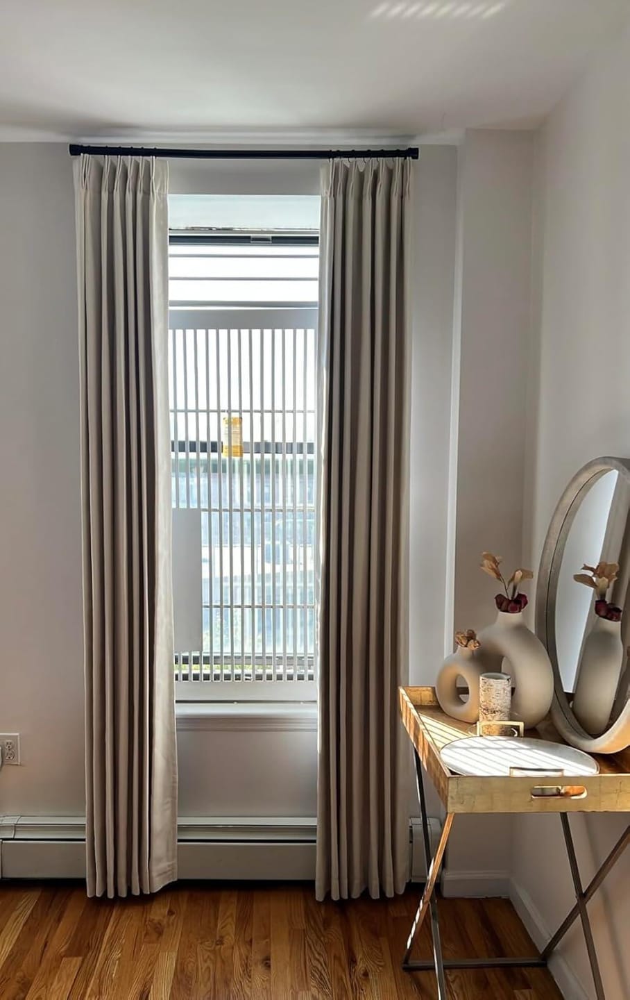 Customer photo review of 43 Color Natural Linen Blend Curtains – Blackout & Thermal Insulated Drapes for Living Room & Dining Room (Zen)