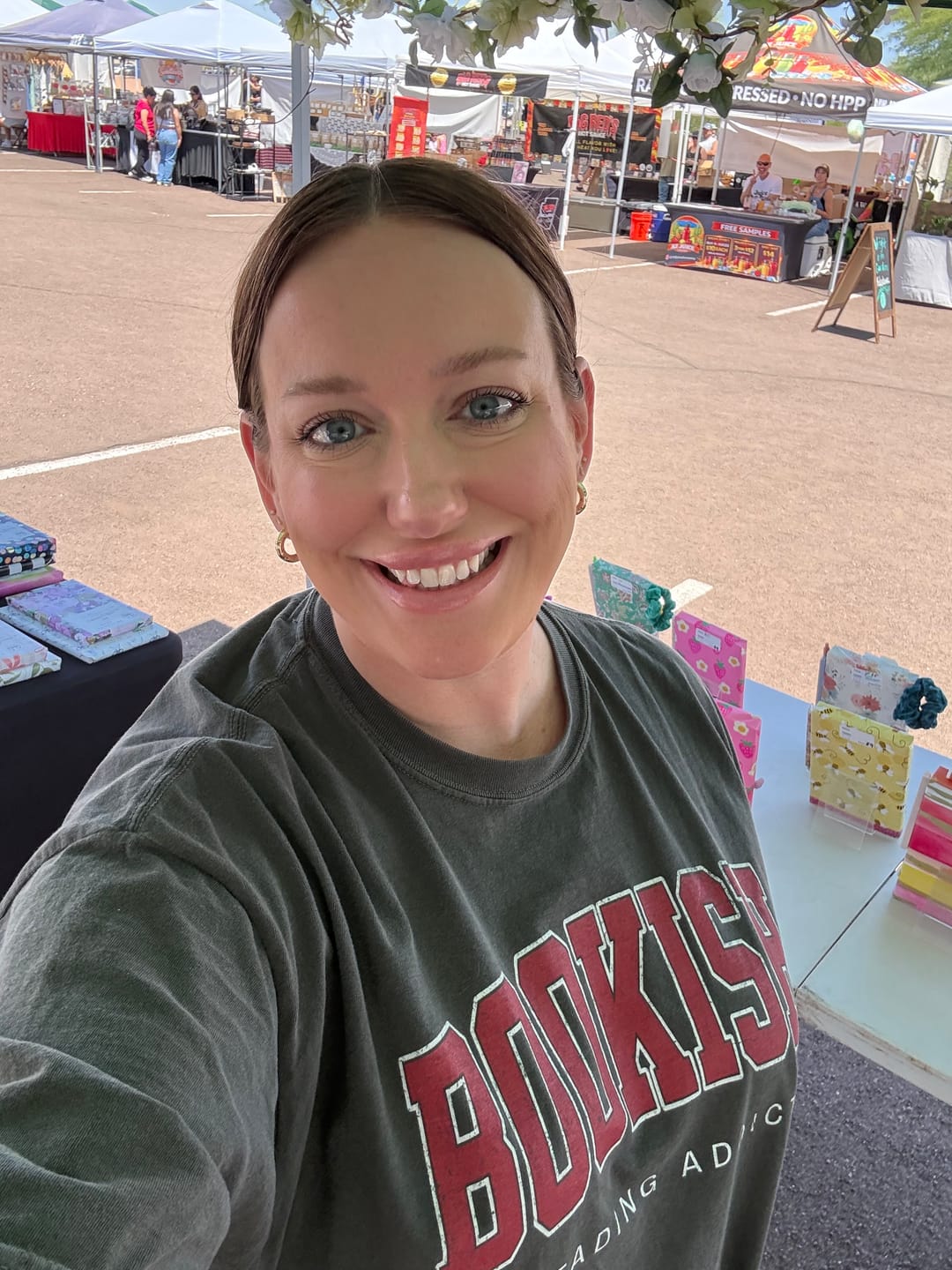 Customer photo review of Bookish Reading Addict Shirt | Varsity Book Lover Tee