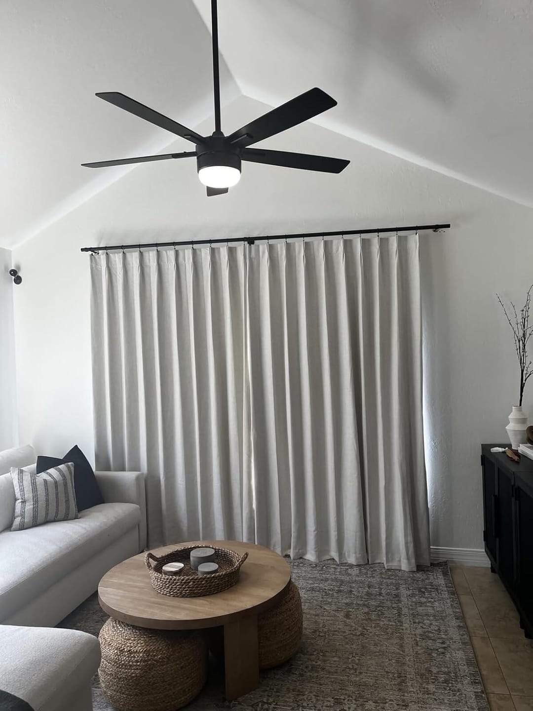 Customer photo review of 43 Color Natural Linen Blend Curtains – Blackout & Thermal Insulated Drapes for Living Room & Dining Room (Zen)