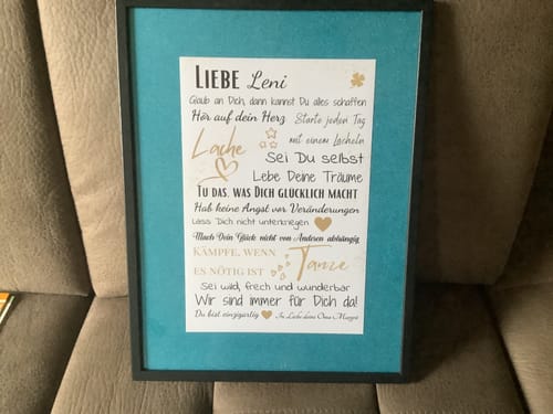 Customer photo review of Poster - Mutmacher Brief - personalisierbarer Kunstdruck