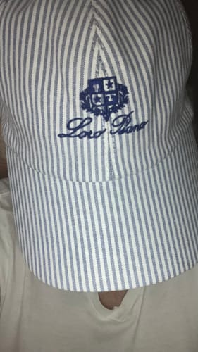 Customer photo review of Nylon Baseball Cap with Metal Plaque — Navy