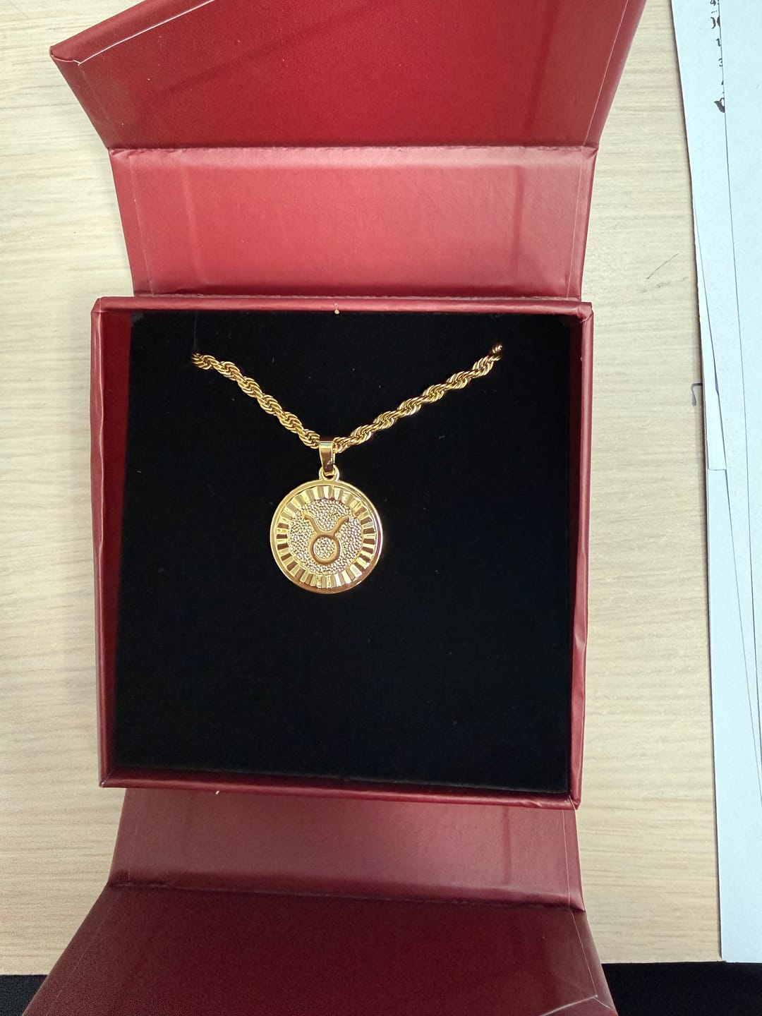 Customer photo review of Zodiac Necklace Gold