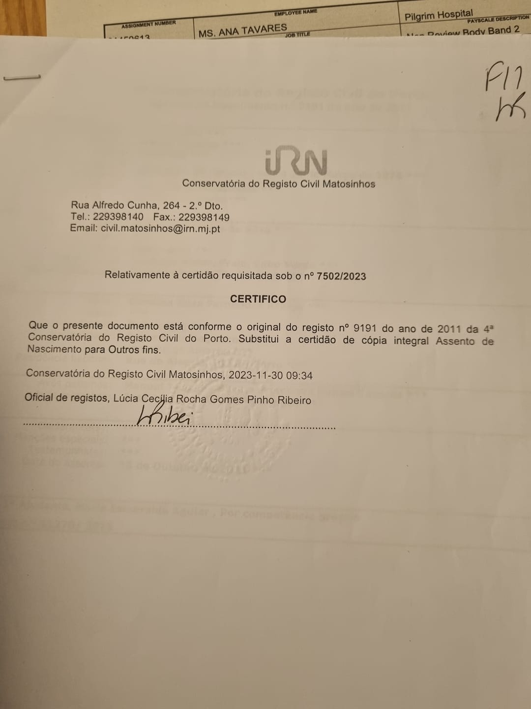 Customer photo review of Certificate Translation