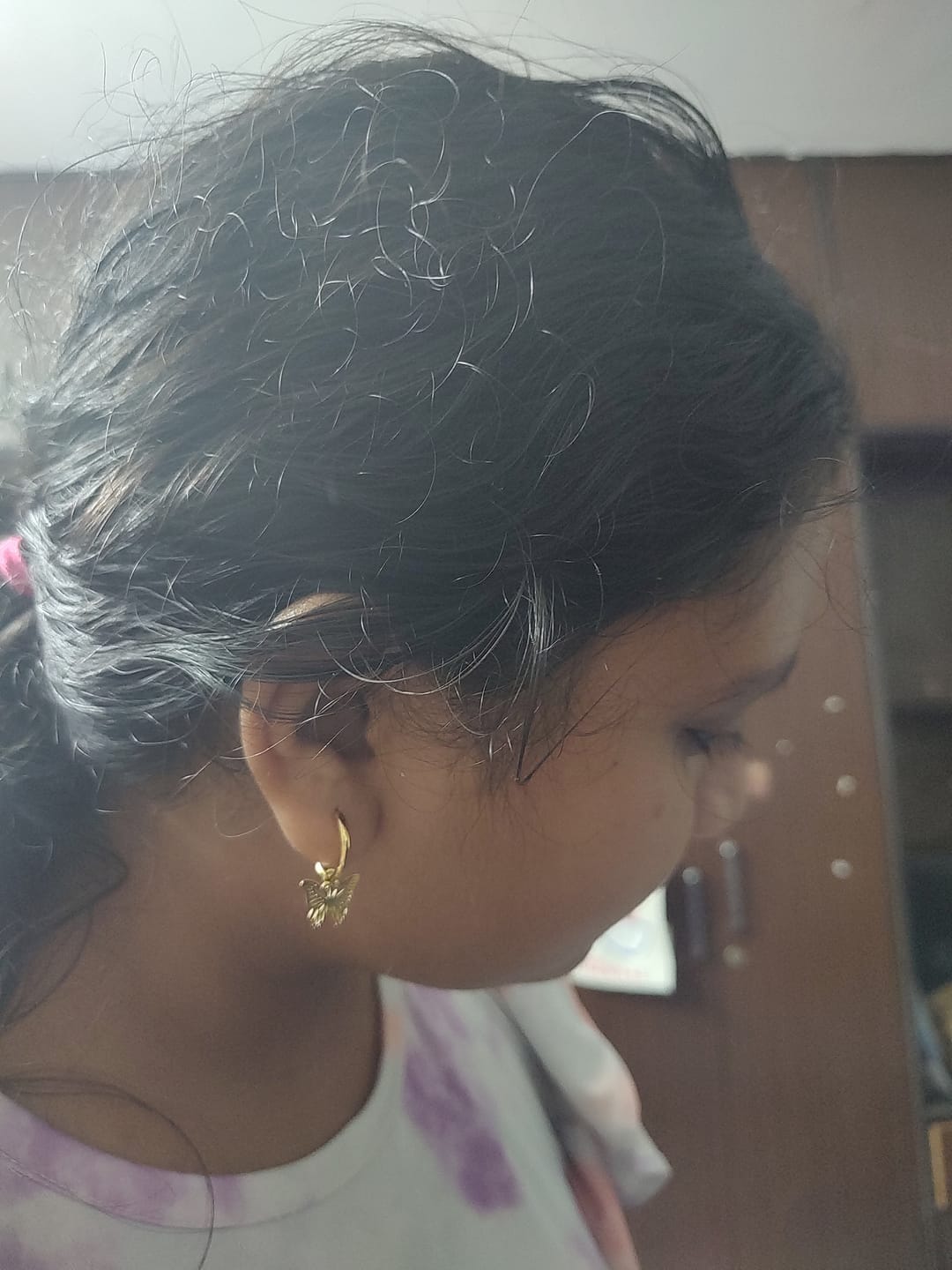 Customer photo review of Sylvia Butterfly Hoop Drop Earrings
