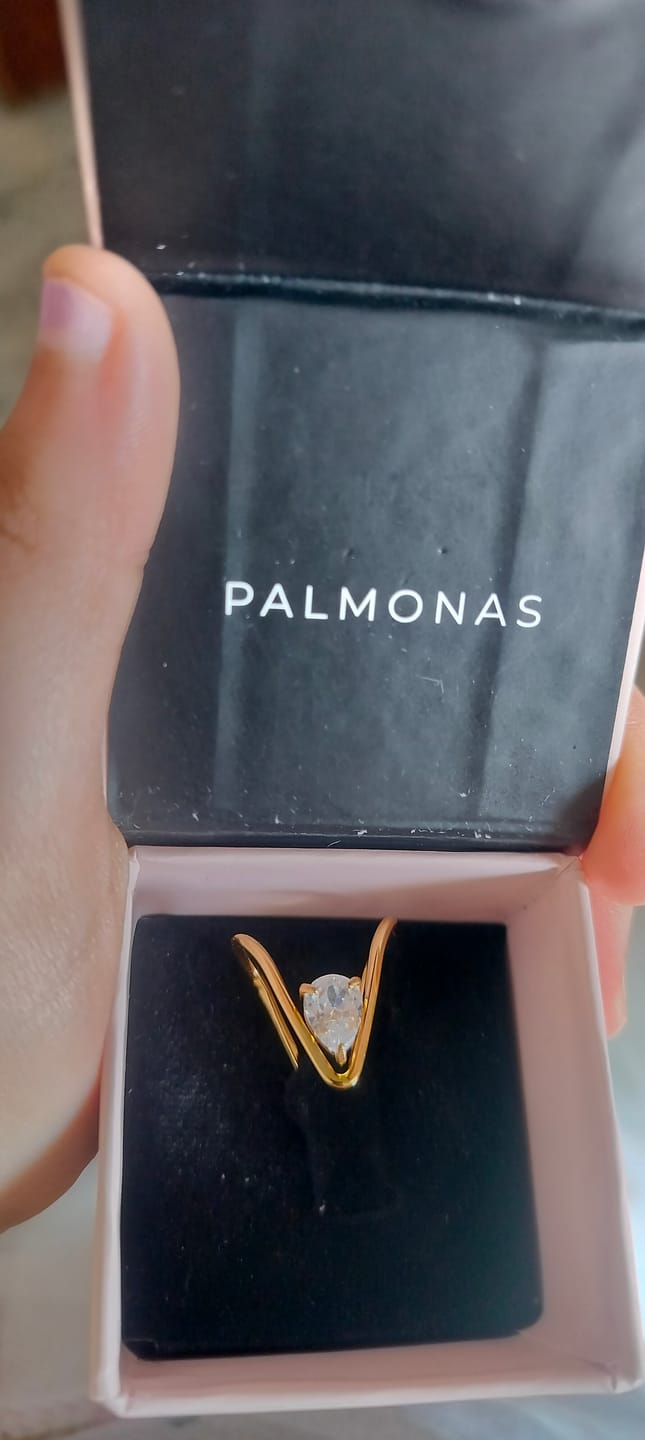 Customer photo review of Trendy Vee Diamond Ring