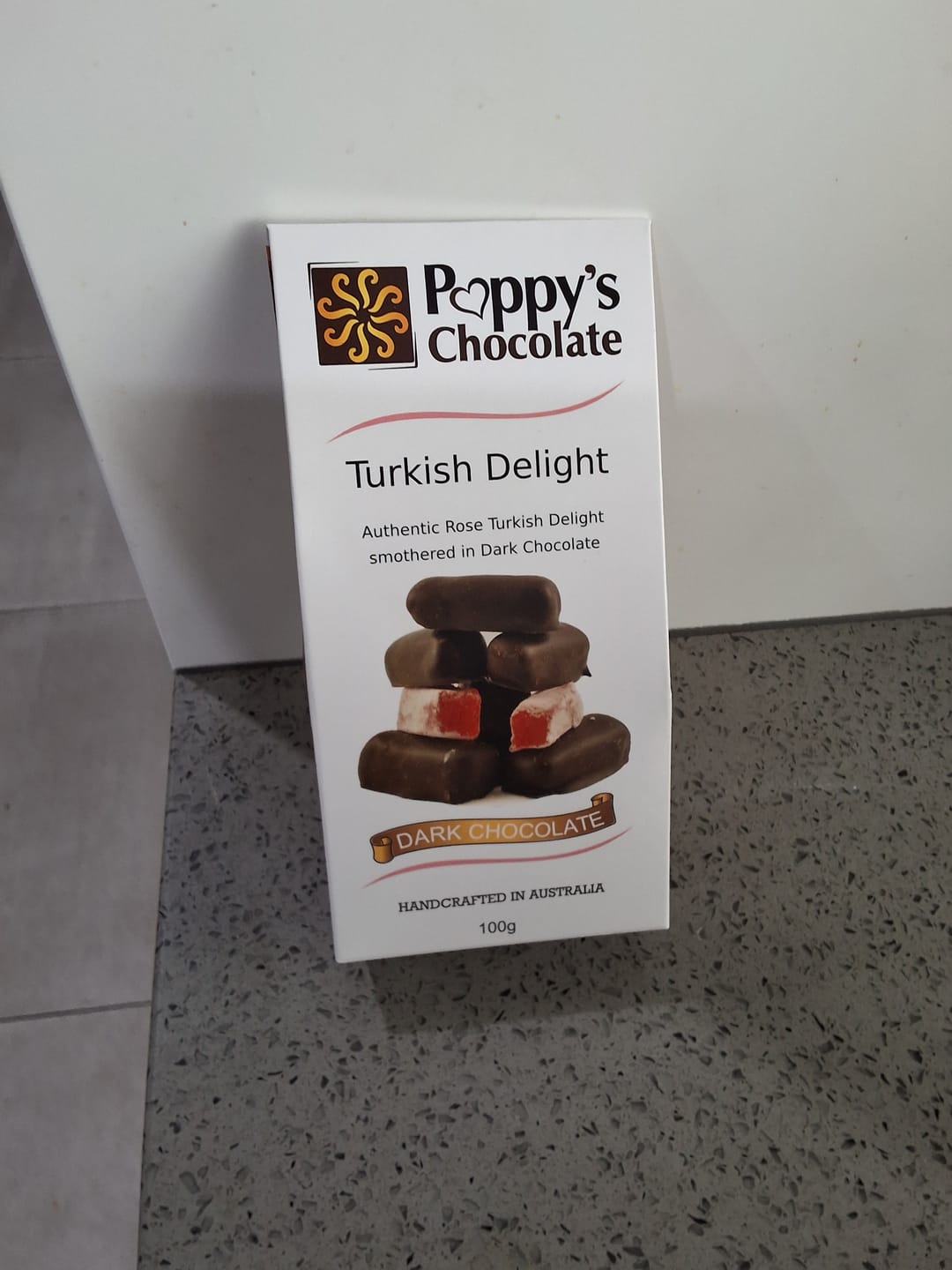 Customer photo review of Chocolate Coated Turkish Delight Dark Chocolate 100g