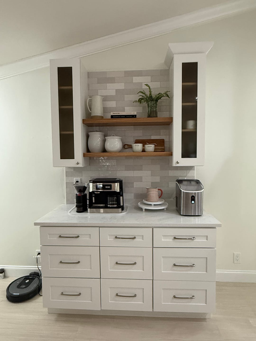 Customer photo review of White Oak Floating Shelves