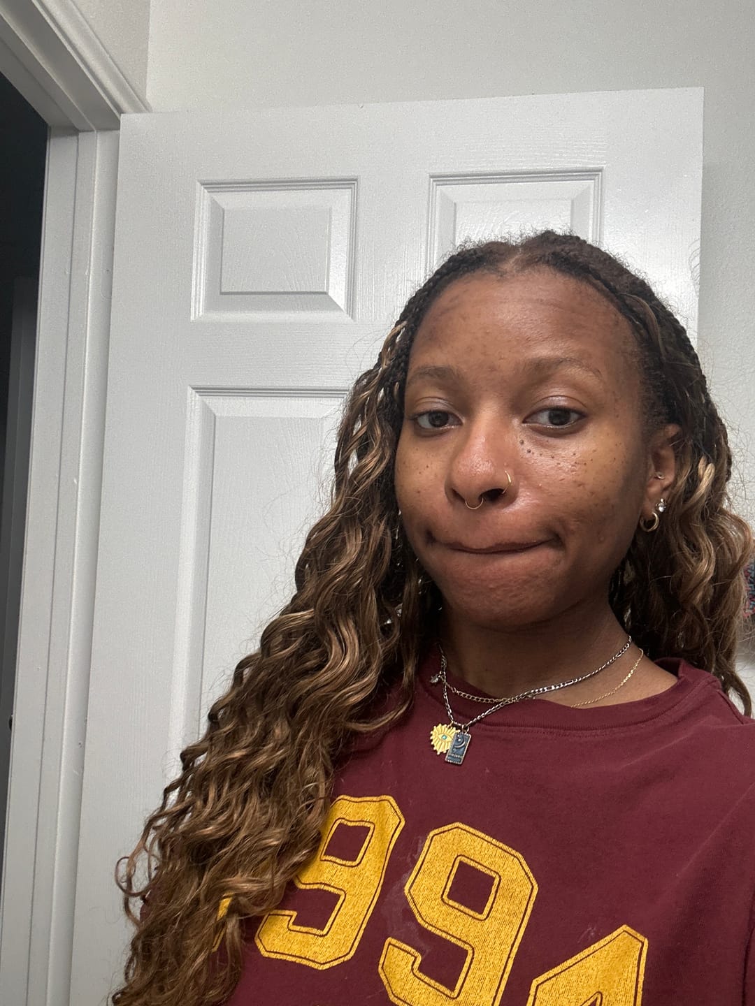 Customer photo review of #4/27/30 Mix Color Blend Loose Deep Wave Human Crochet Hair