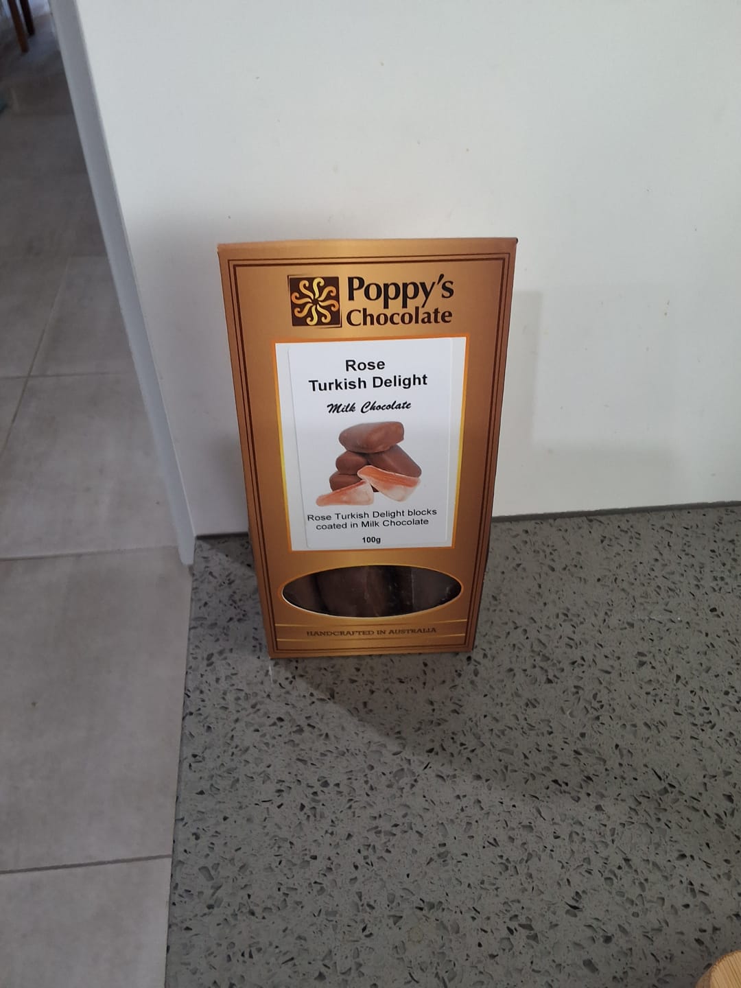 Customer photo review of Chocolate Coated Rose Flavoured Turkish Delight Milk Chocolate 100g