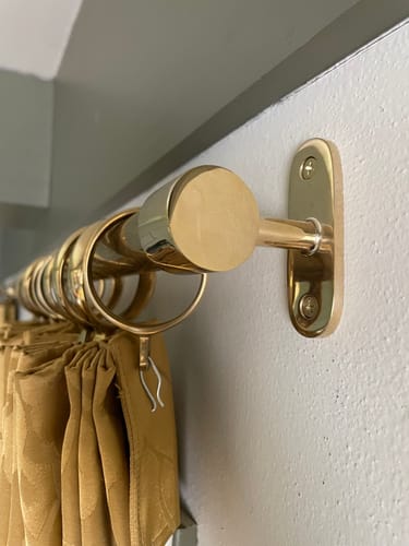 Customer photo review of Curtain Rail – Unlacquered Polished Brass