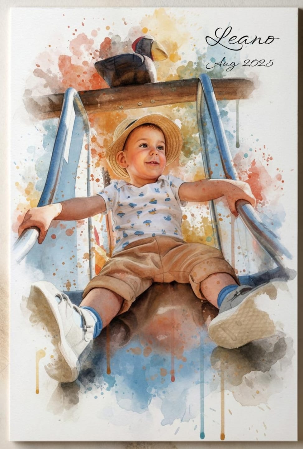 Customer photo review of Foto deines Baby im Aquarell-Stil | Geschenk zur Geburt