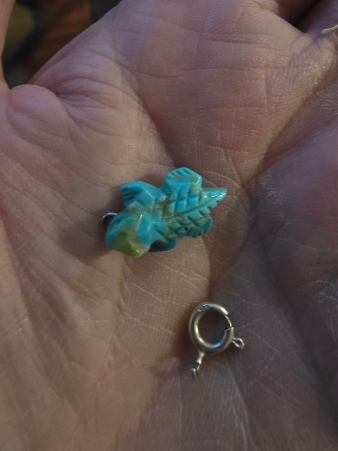 Customer photo review of Handcrafted Turquoise Hornytoad Charm