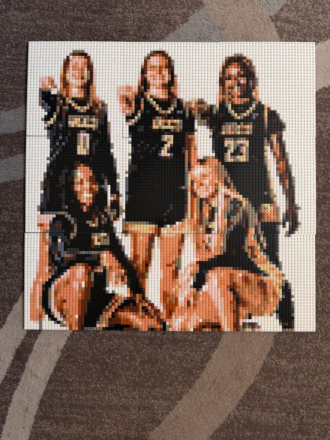 Customer photo review of Custom Bricked Mosaic Portrait 30x30"