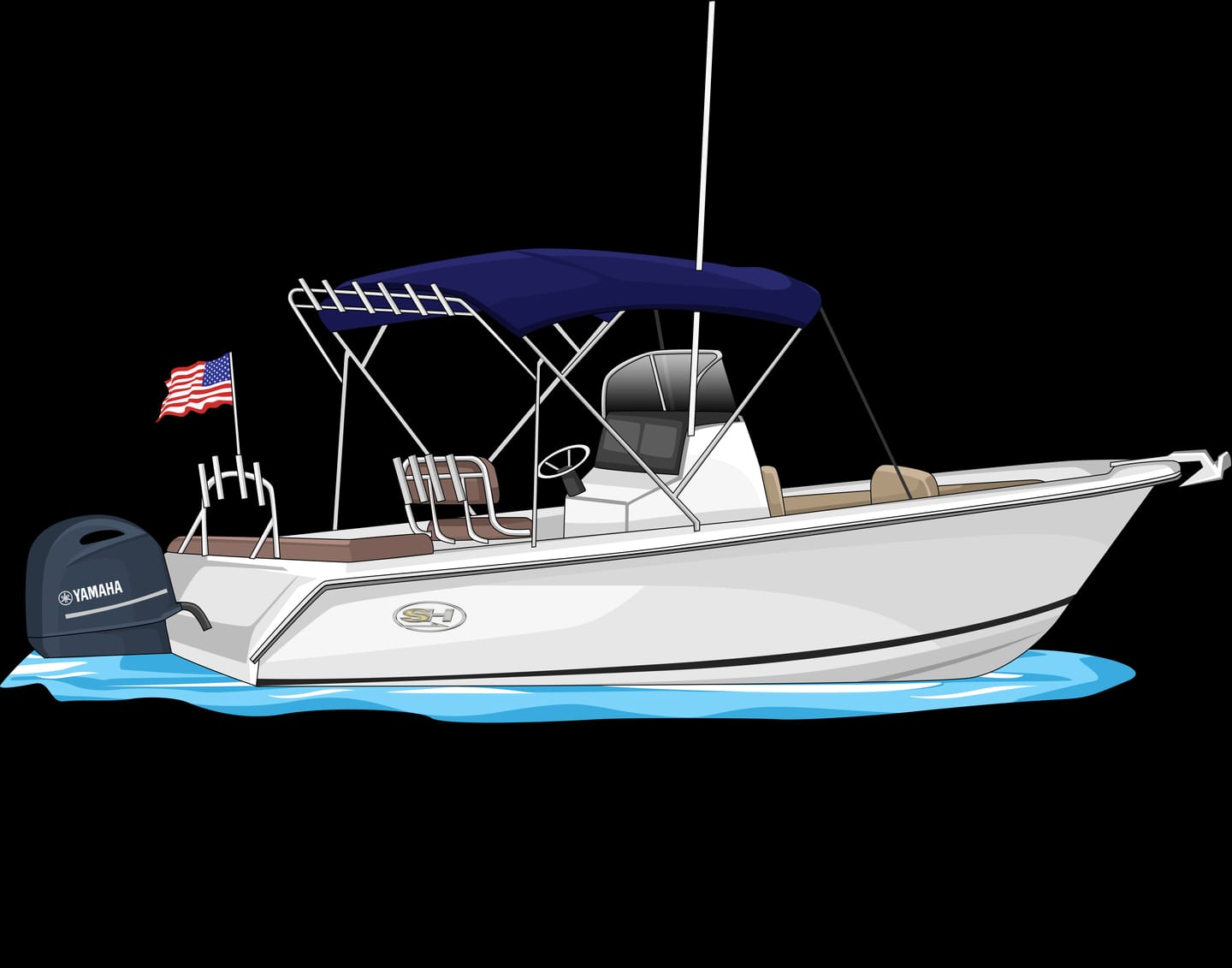 Customer photo review of Custom Digital Boat Artwork