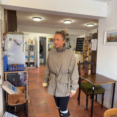 Customer photo review of Marnie Plaid Zip Jacket