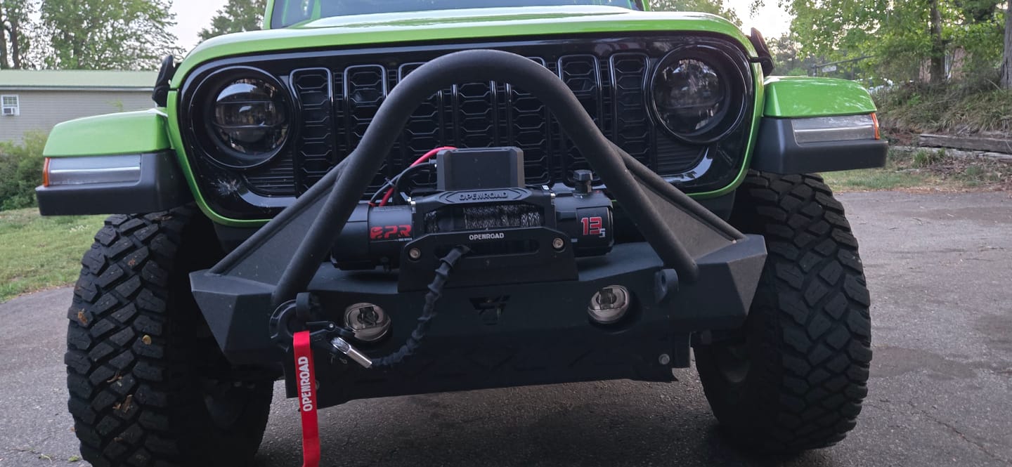 Customer photo review of OPENROAD 13,500lbs electric winch with Synthetic Rope - Panther Series 3S
