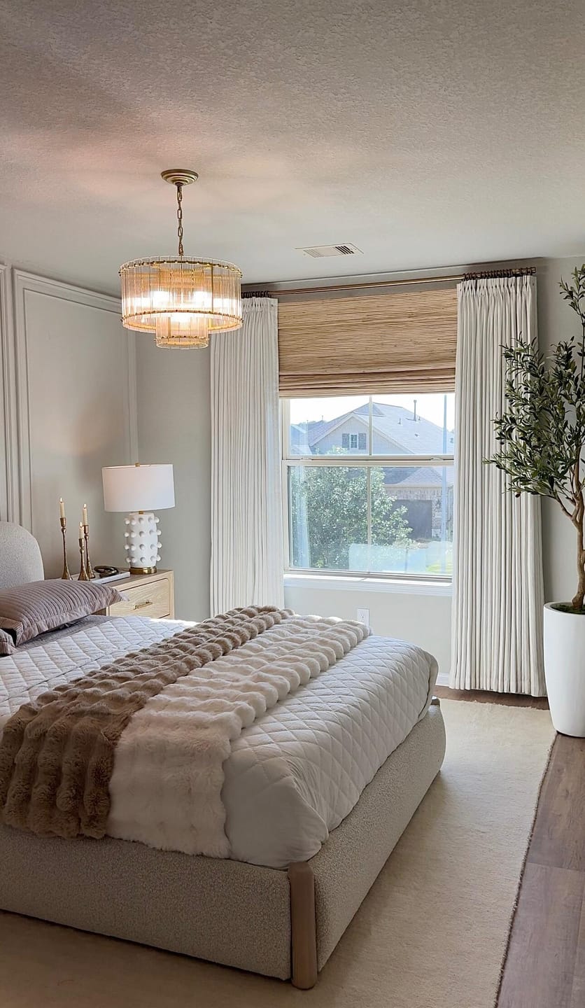 Customer photo review of Elegant Pinstripe Blackout & Light Filtering Curtains – Linen-Cotton Blend for Timeless Style in Living Rooms & Bedrooms (Willow)