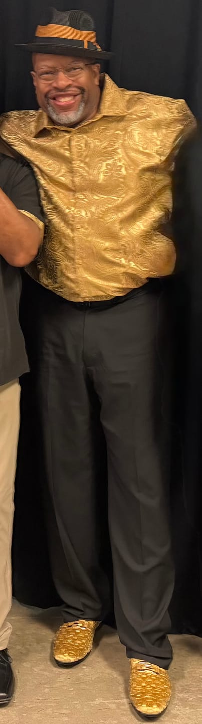 Customer photo review of Barry. Wang Mens Gold Dress Shirt Paisley Silk Long Sleeve Button Down Formal Shirts